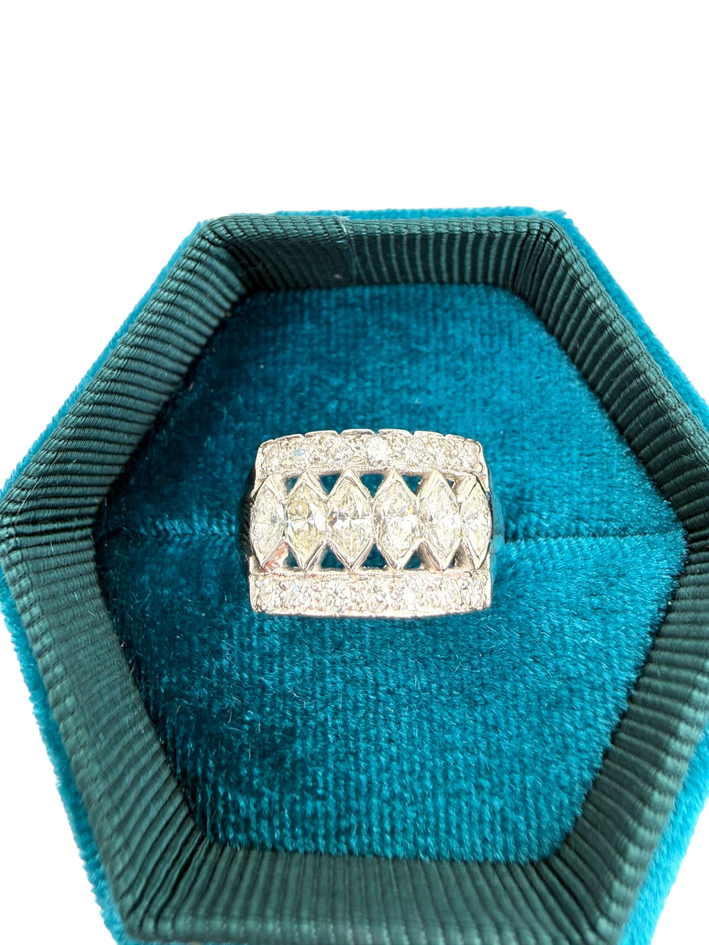 Platinum Diamond Marquis Band Ring
