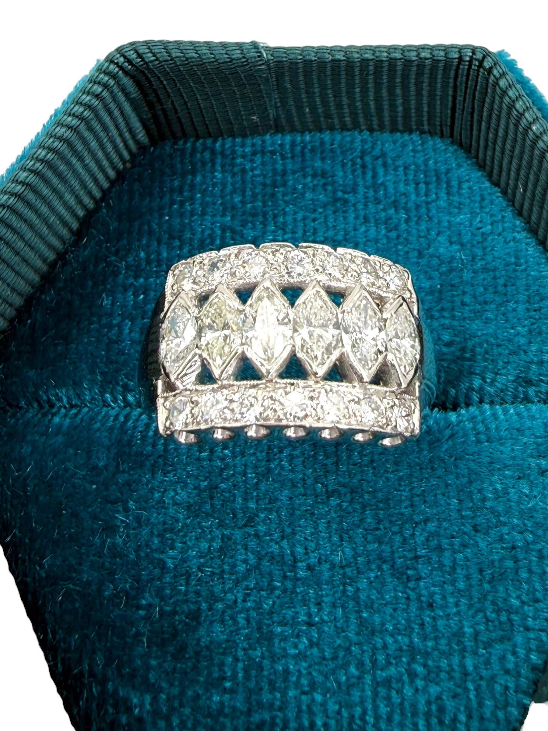 Platinum Diamond Marquis Band Ring