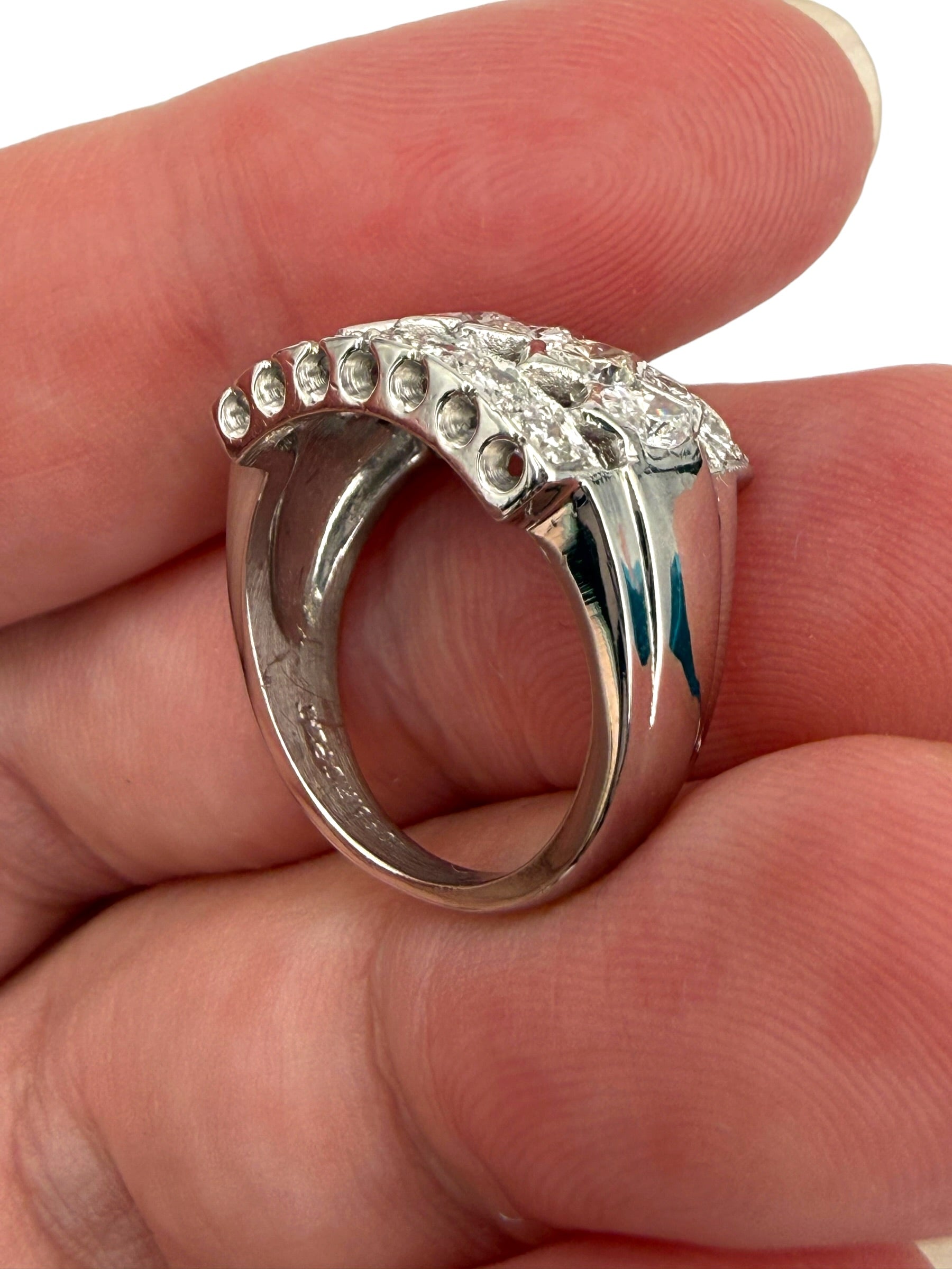 Platinum Diamond Marquis Band Ring