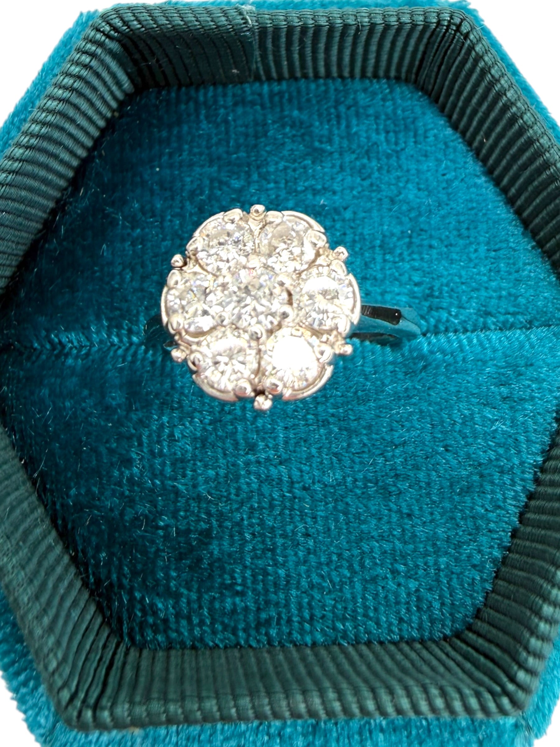 14k Diamond Flower Cluster Ring