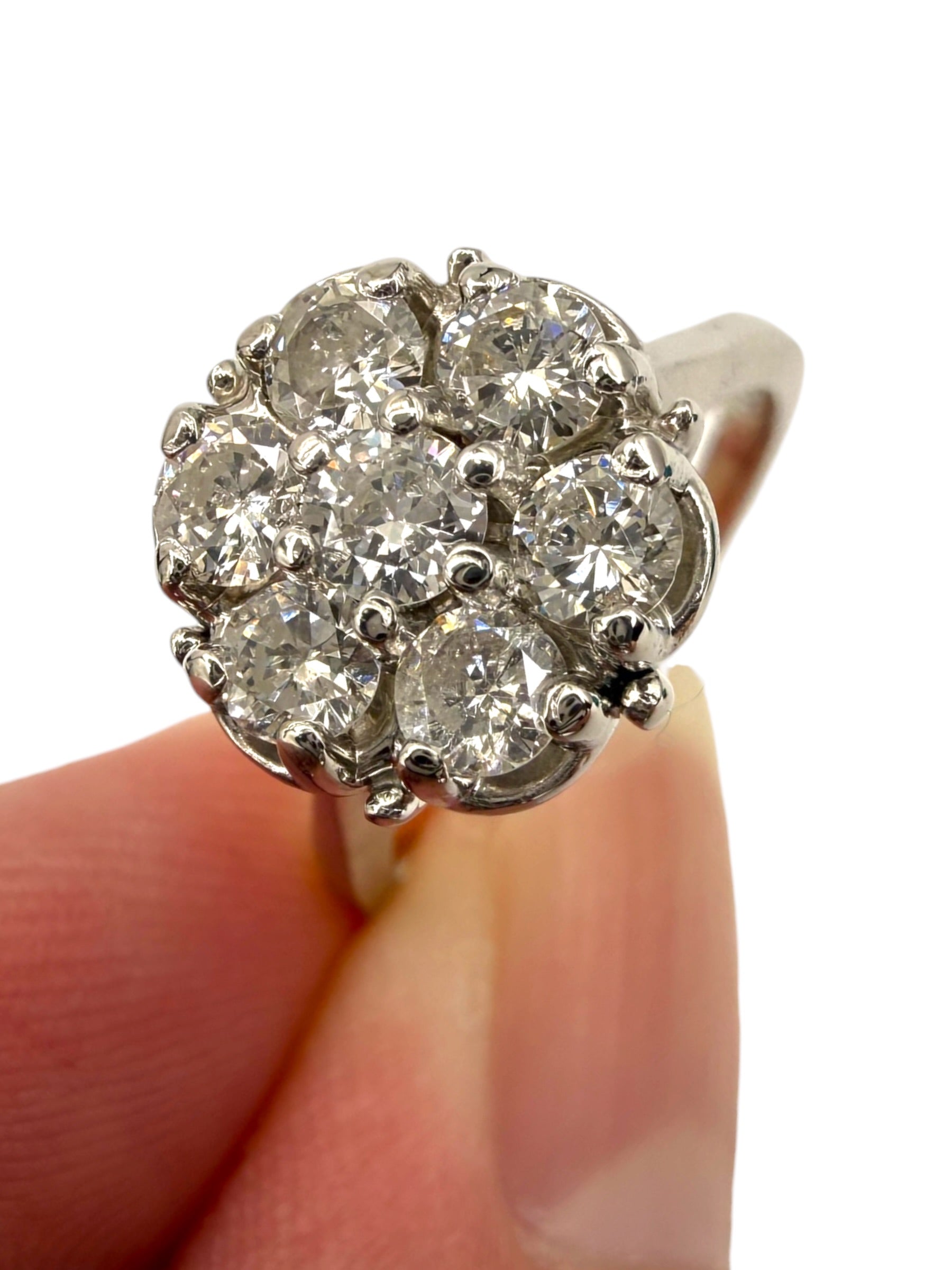 14k Diamond Flower Cluster Ring