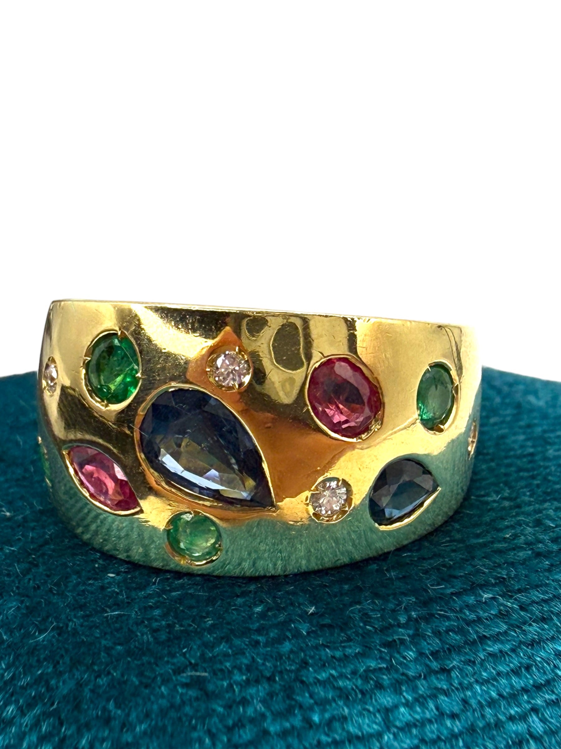 18k Multi-Gemstone Band Ring