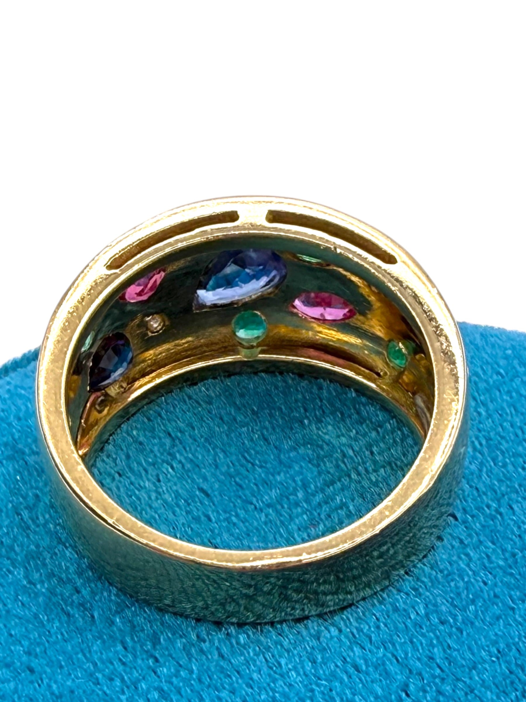 18k Multi-Gemstone Band Ring