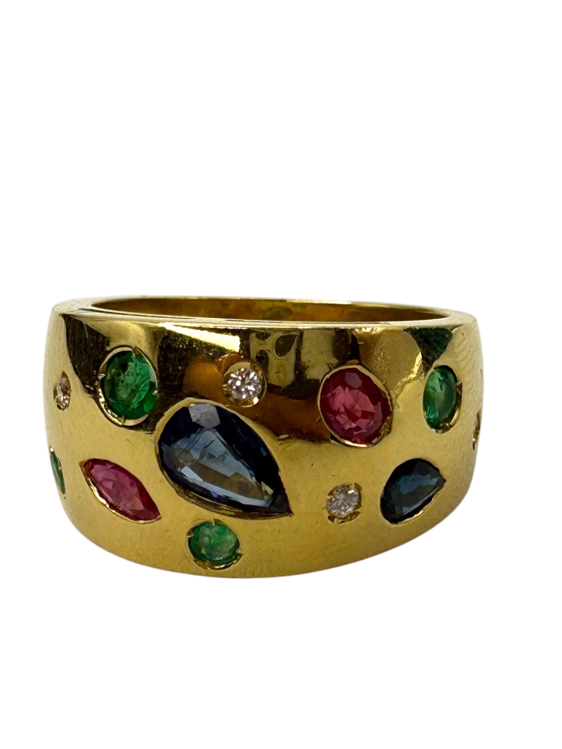 18k Multi-Gemstone Band Ring