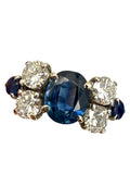 14k Sapphire Diamond Bow Cluster Ring