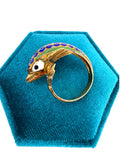 14k Enamel Dolphin Ring