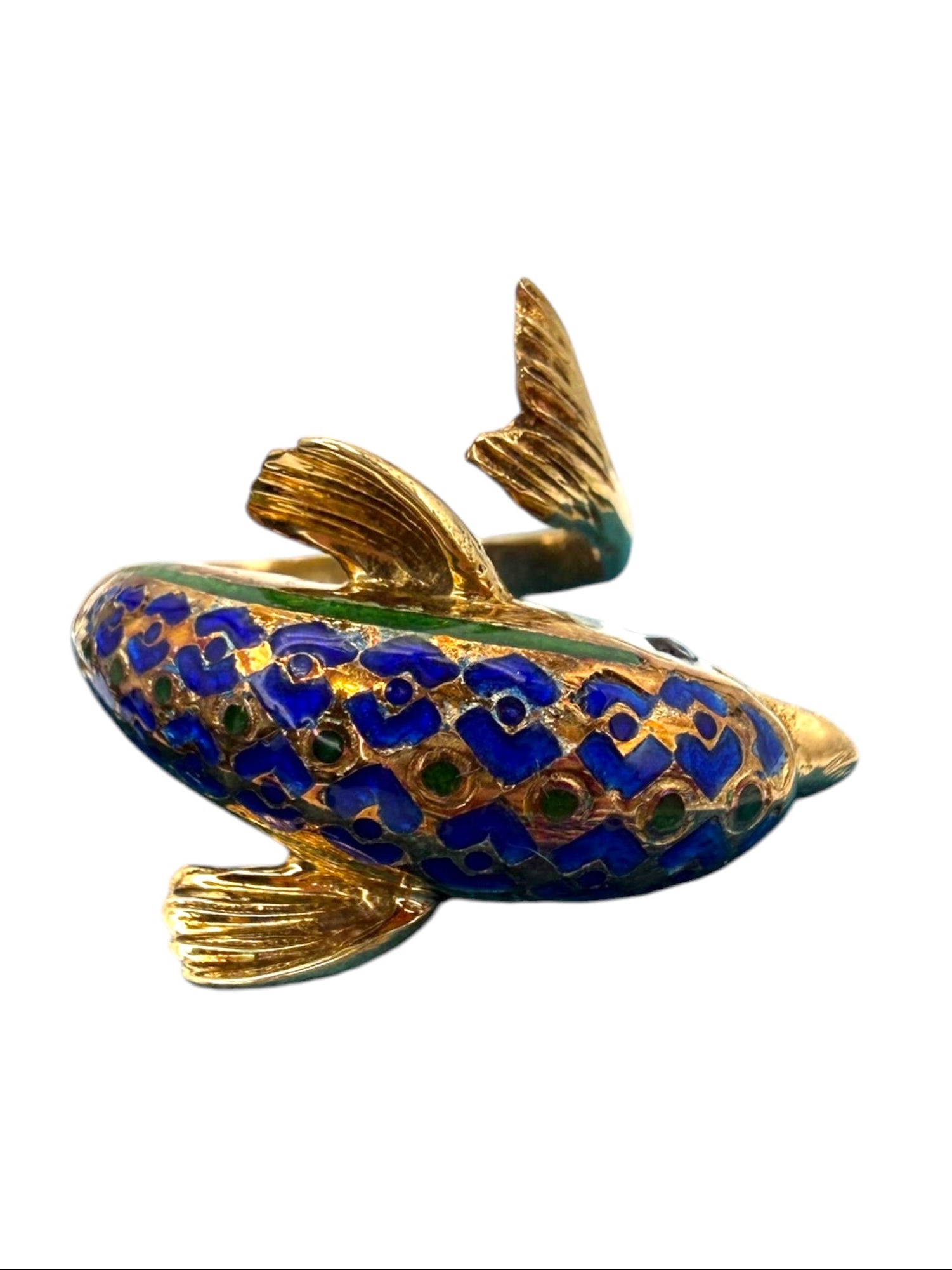 14k Enamel Dolphin Ring