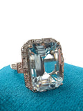 14k Aquamarine Diamond Ring
