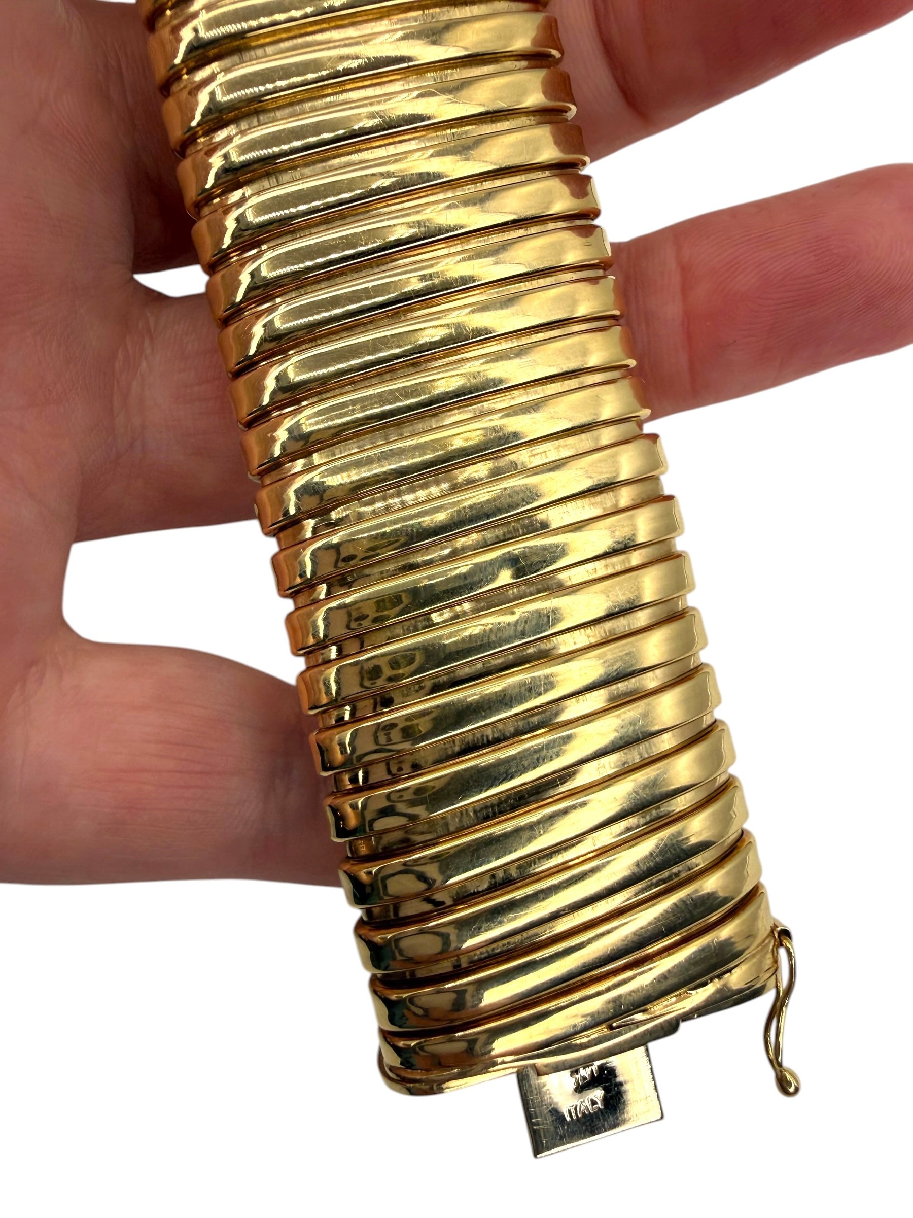 14k Wide Tubogas Bracelet