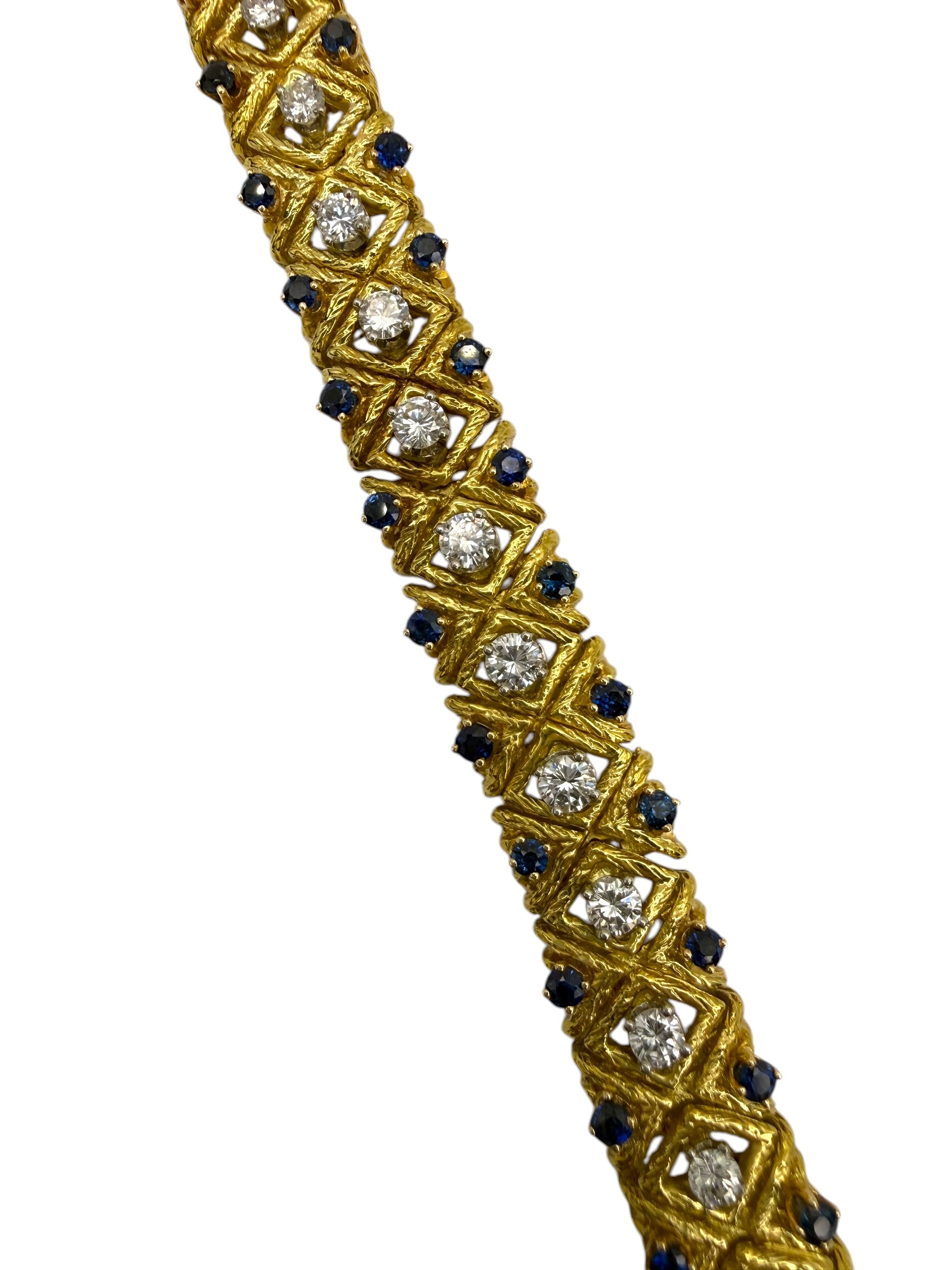 18k Sapphire Diamond Bracelet 1960s
