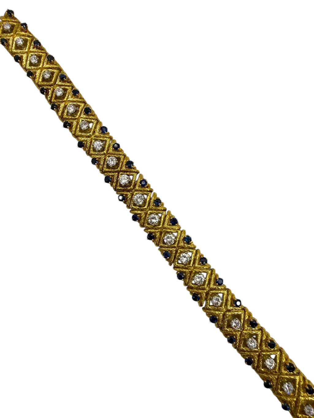 18k Sapphire Diamond Bracelet 1960s