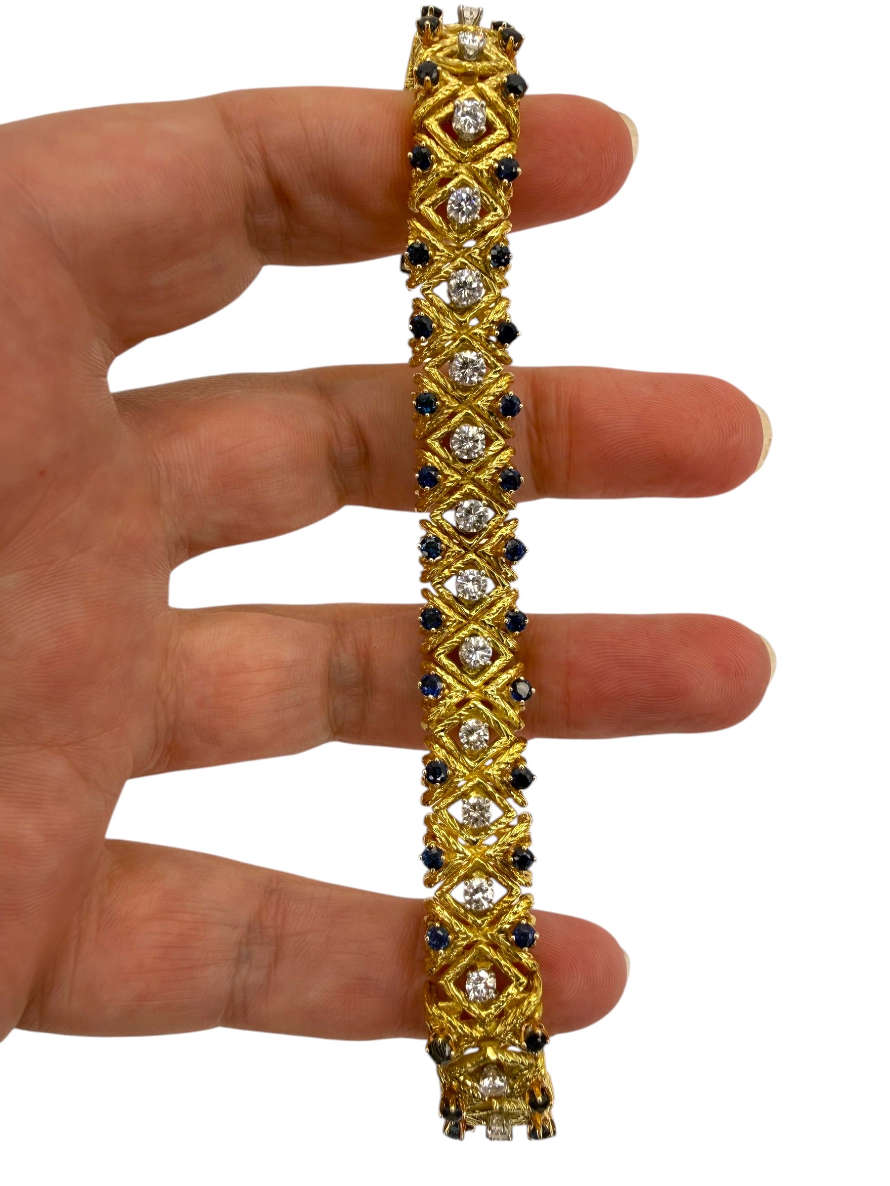 18k Sapphire Diamond Bracelet 1960s
