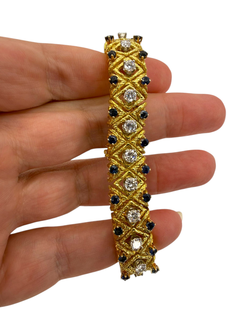 18k Sapphire Diamond Bracelet 1960s