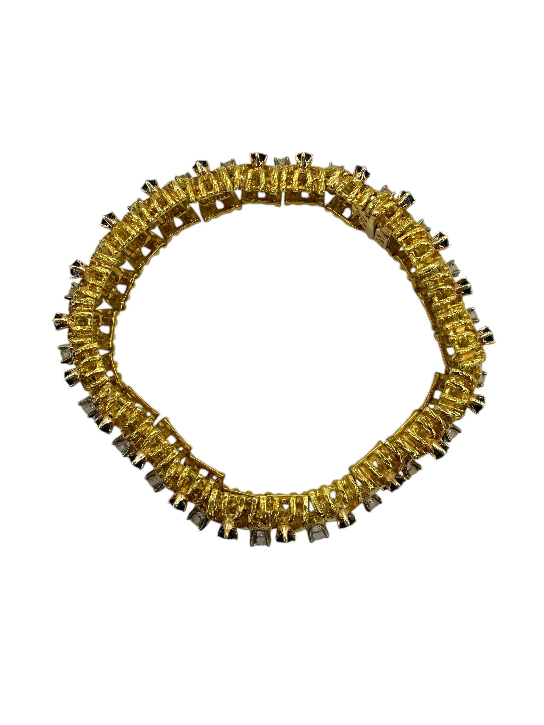 18k Sapphire Diamond Bracelet 1960s
