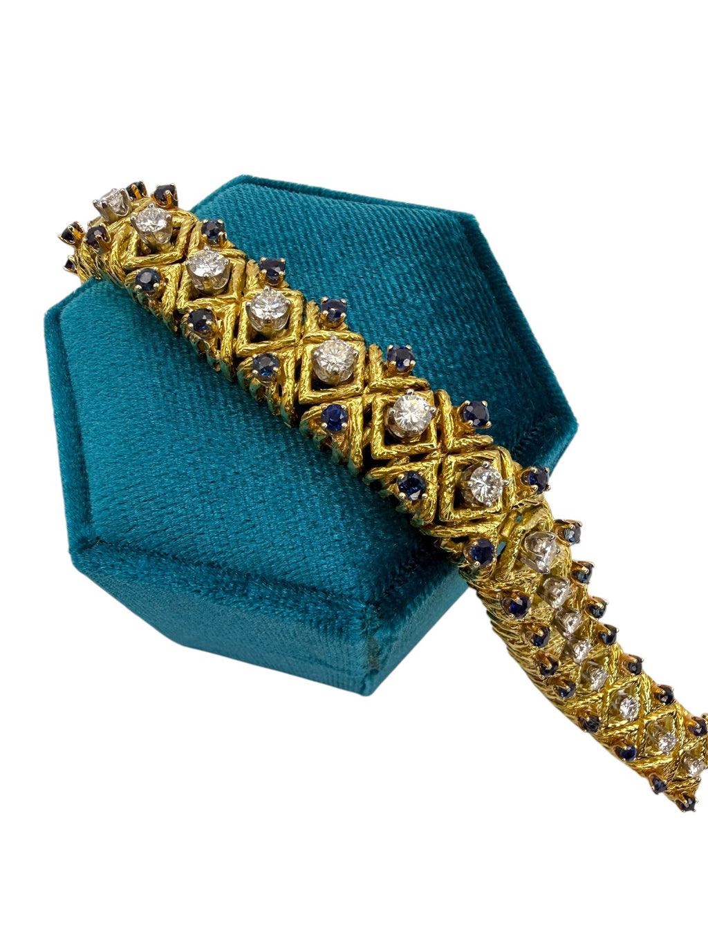 18k Sapphire Diamond Bracelet 1960s