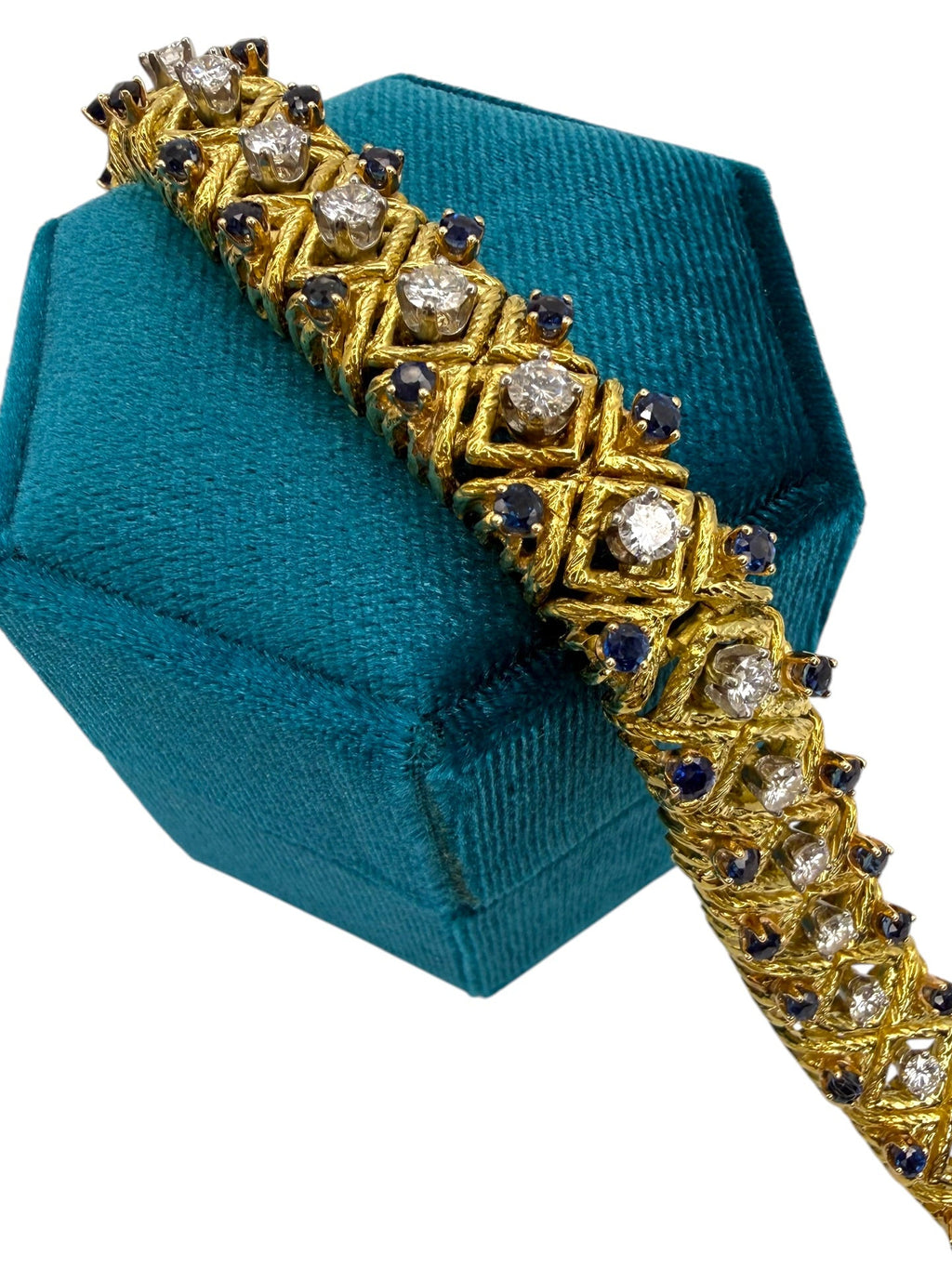 18k Sapphire Diamond Bracelet 1960s