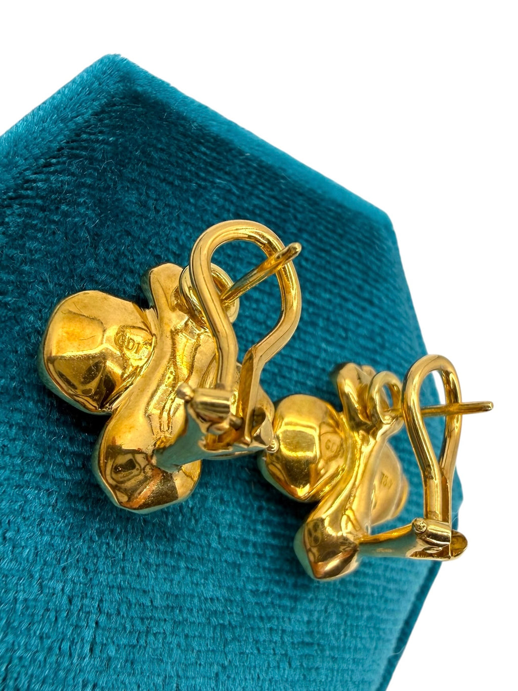 18k Diamond Dogwood Flower Earrings