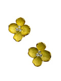 18k Diamond Dogwood Flower Earrings