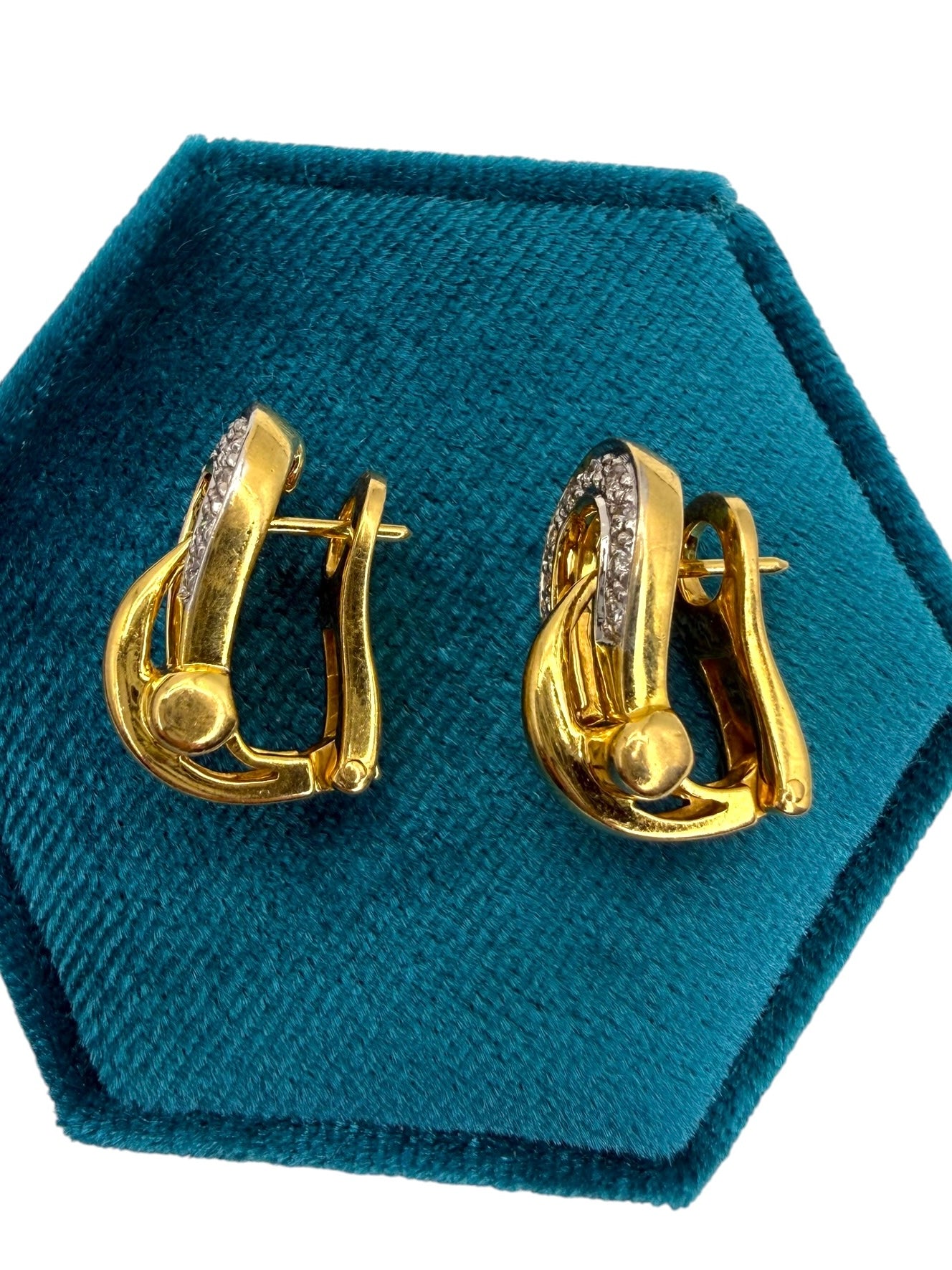 18k Horseshoe Diamond Earrings