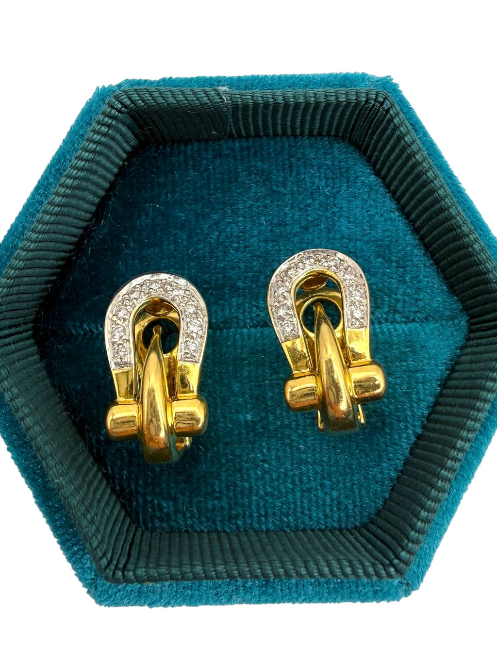 18k Horseshoe Diamond Earrings