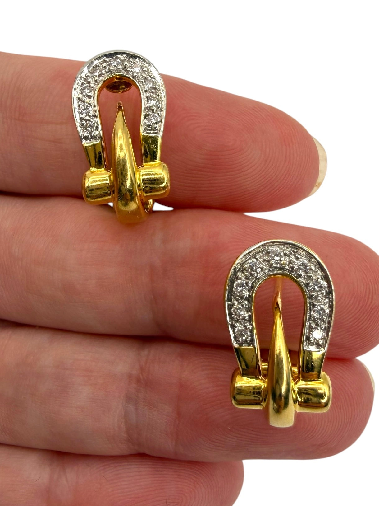 18k Horseshoe Diamond Earrings