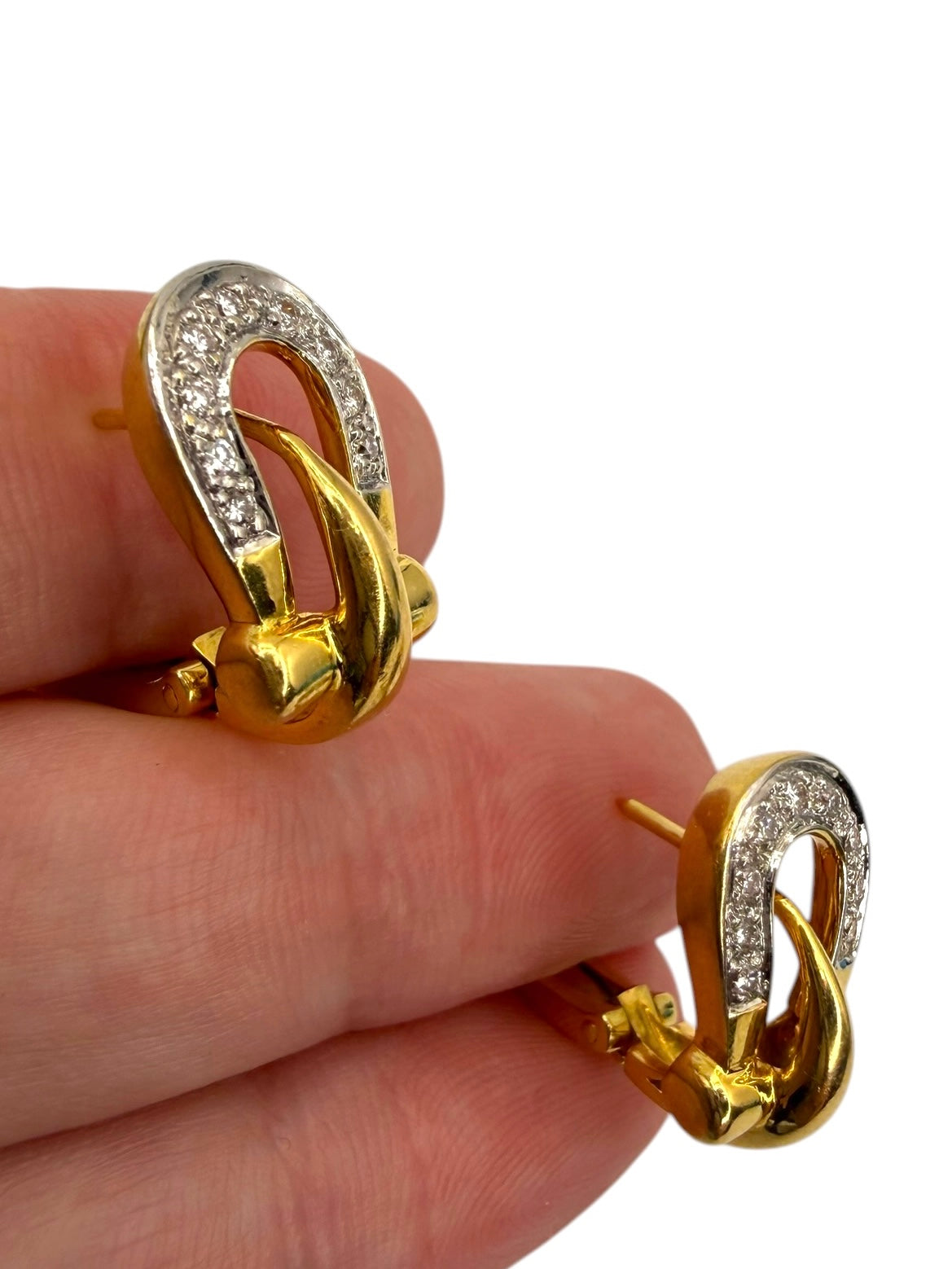 18k Horseshoe Diamond Earrings