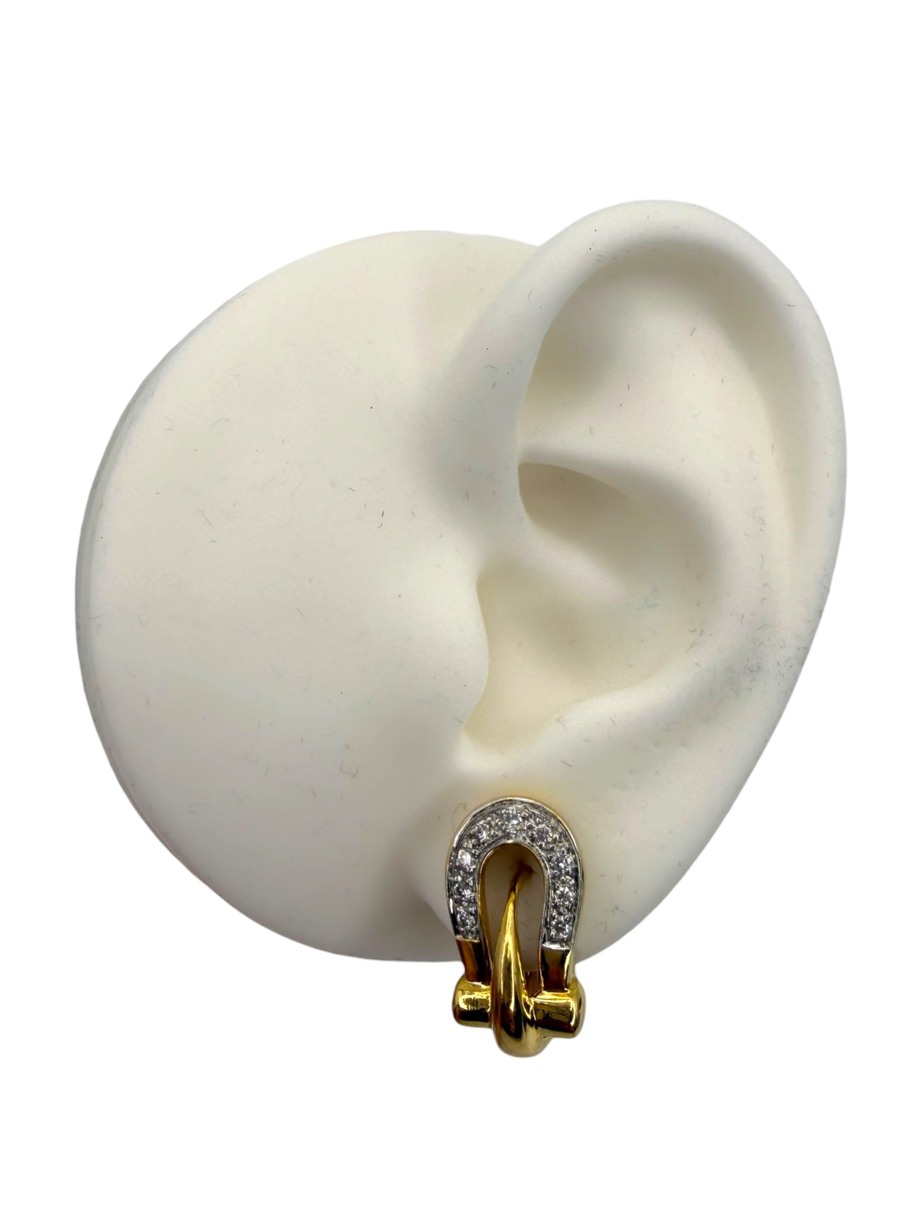 18k Horseshoe Diamond Earrings