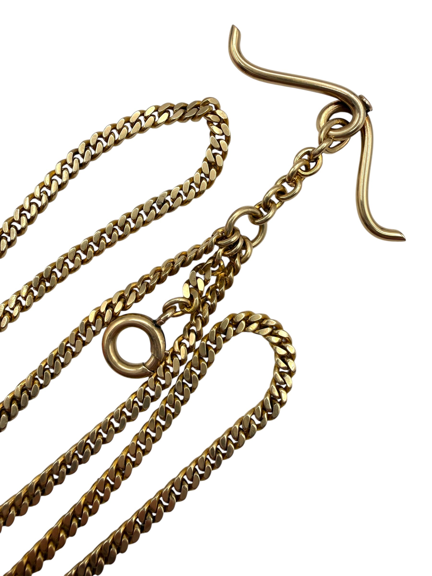 14k Antique Curb Watch Chain