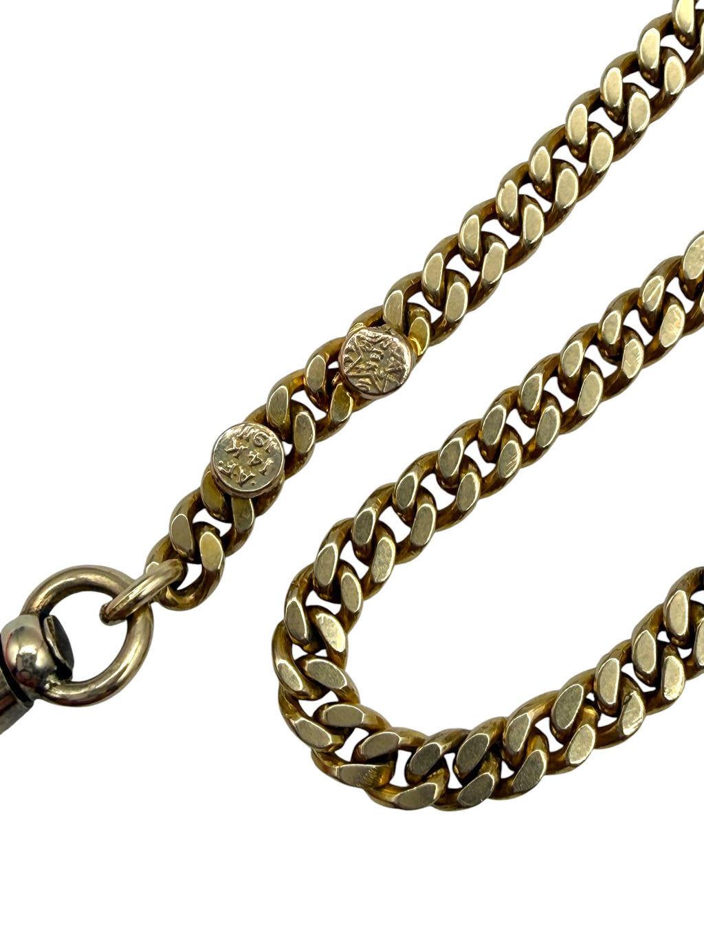 14k Antique Curb Watch Chain
