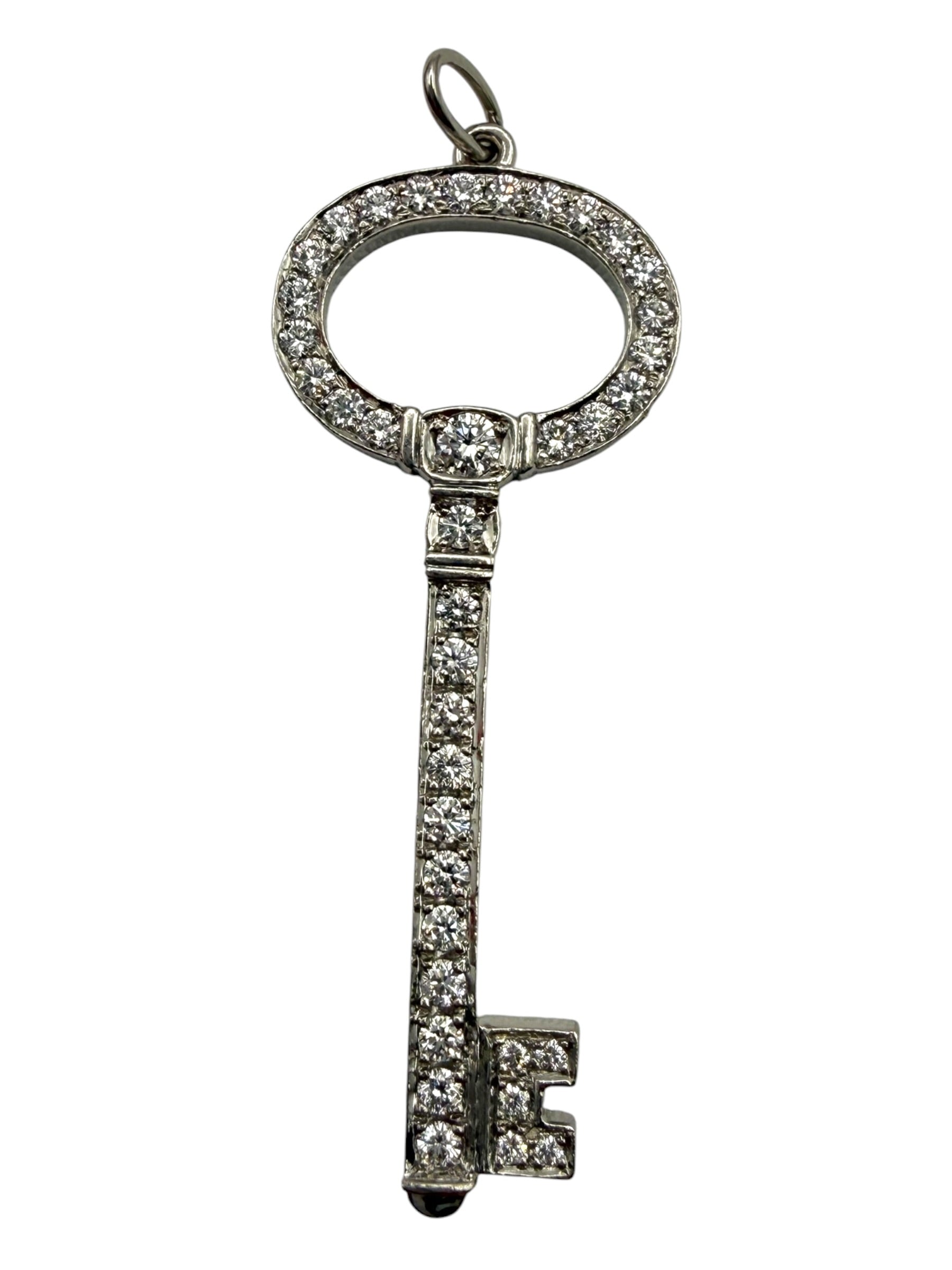 TIffany Platinum Diamond Key Pendant