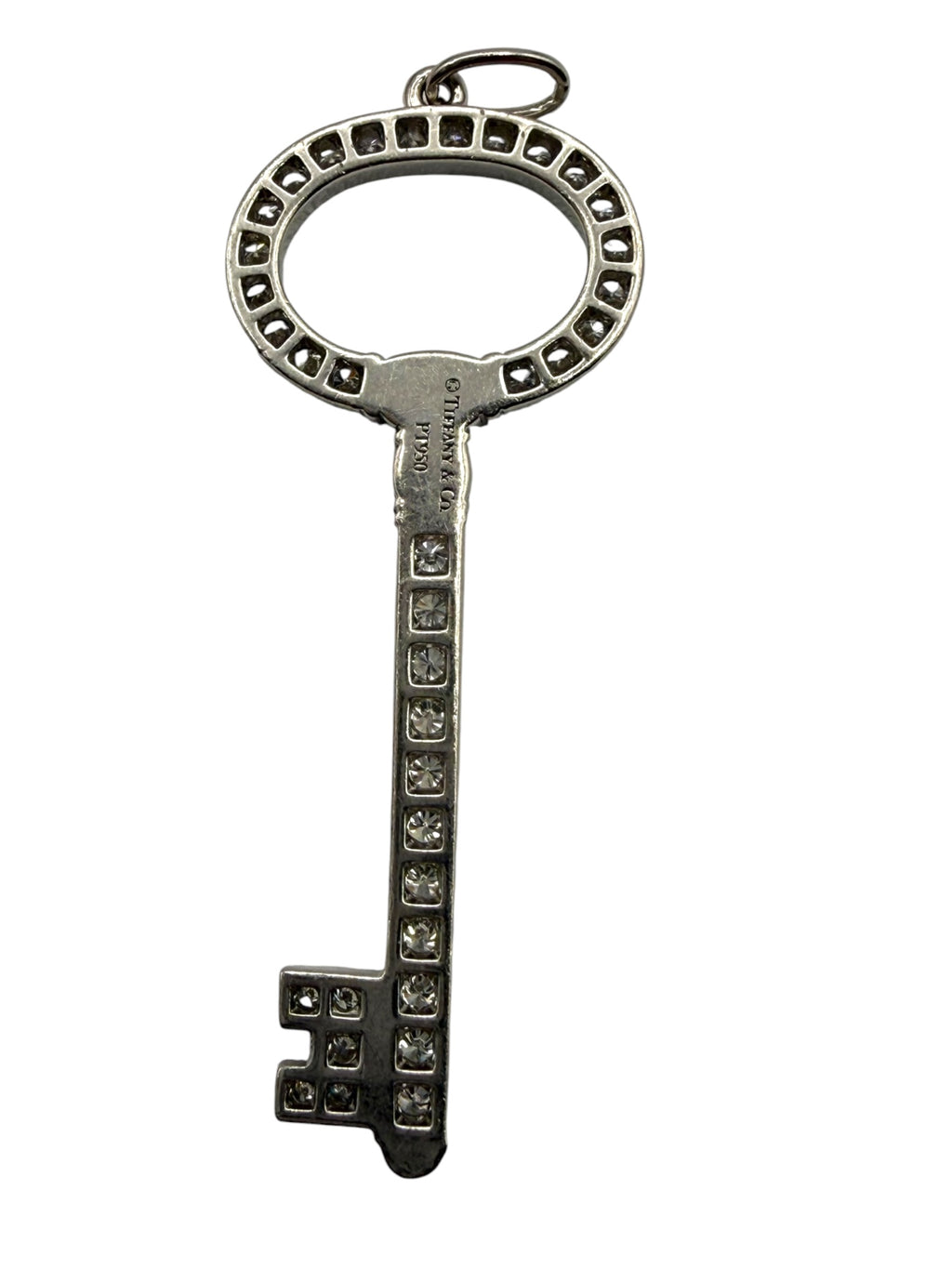 TIffany Platinum Diamond Key Pendant