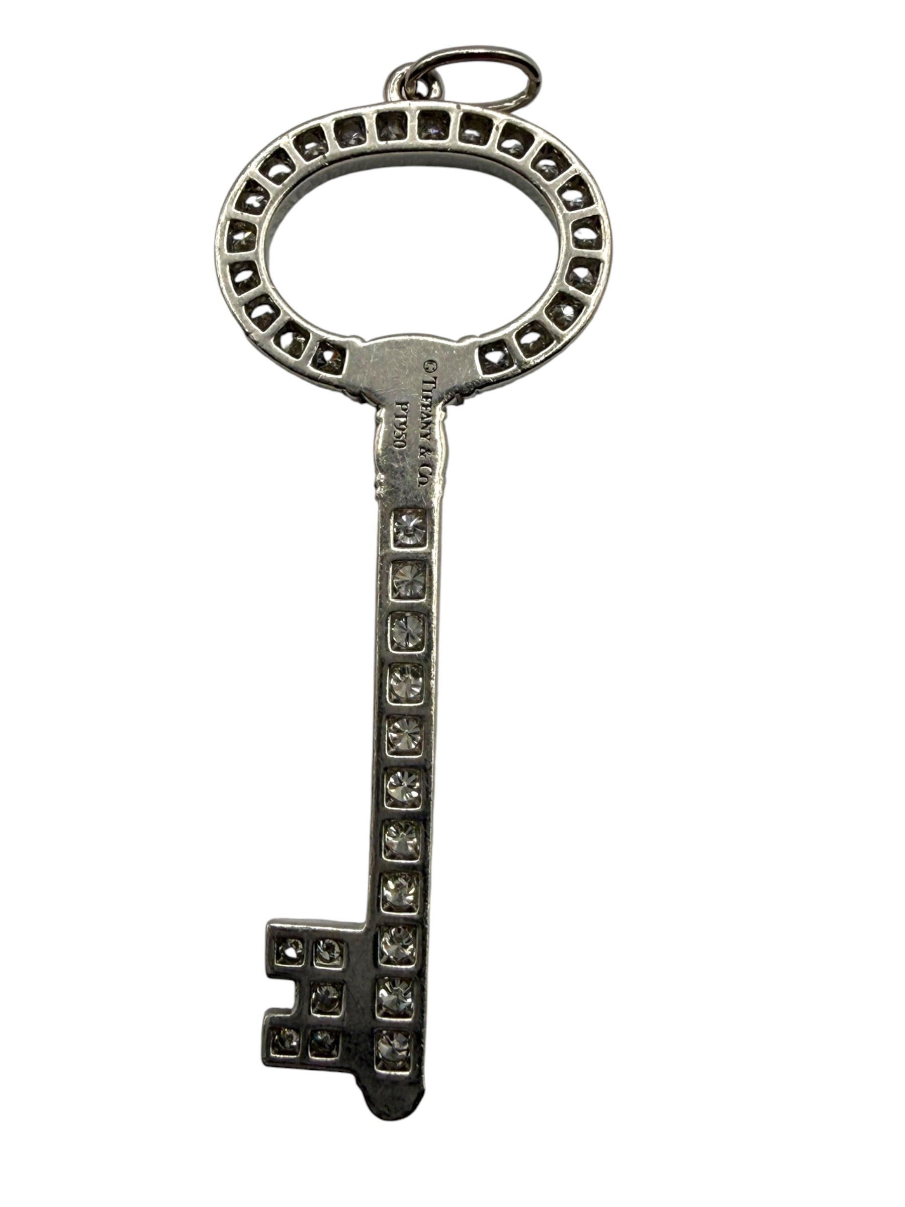 TIffany Platinum Diamond Key Pendant