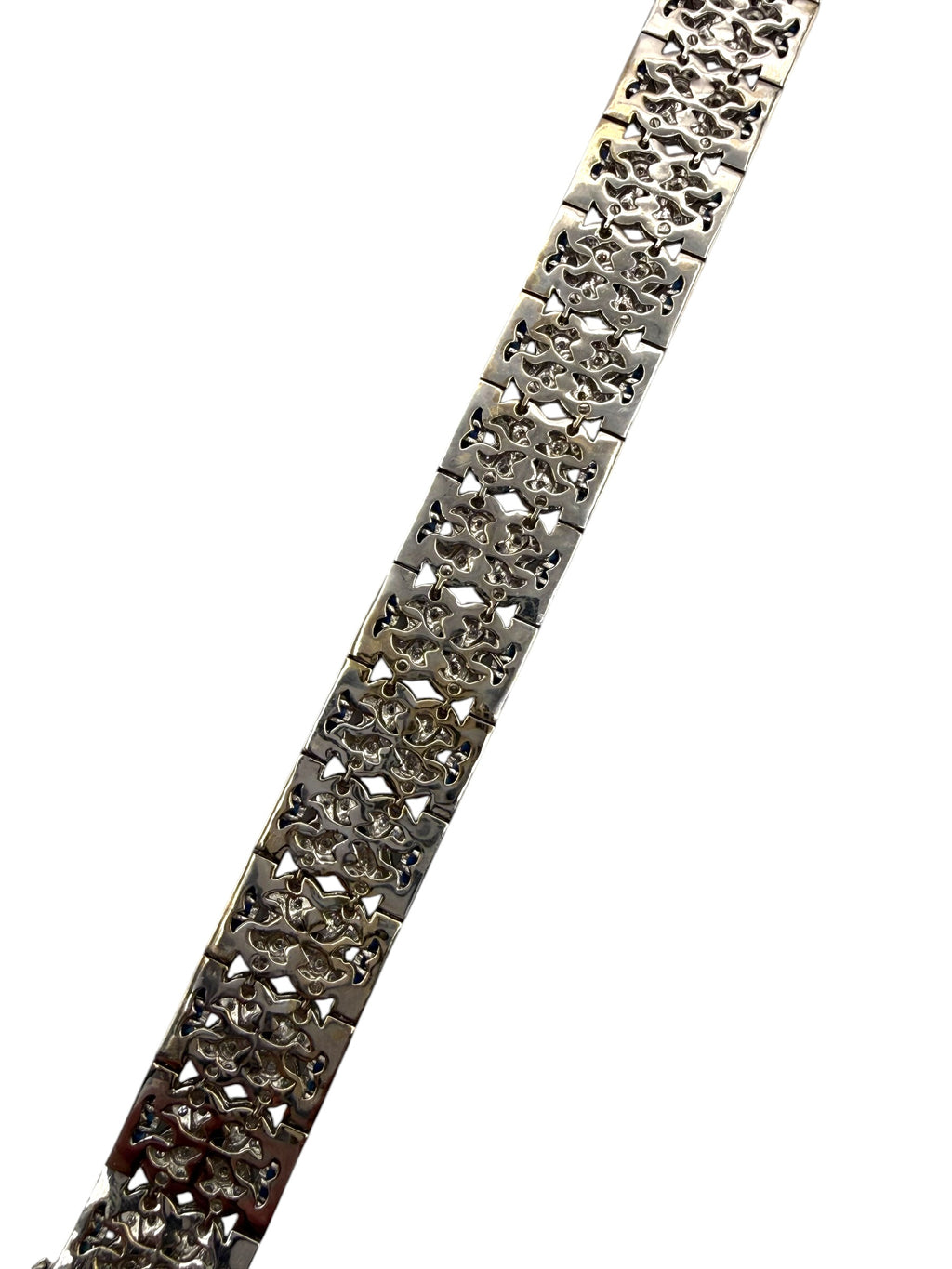 18k Sapphire Diamond Clover Bracelet