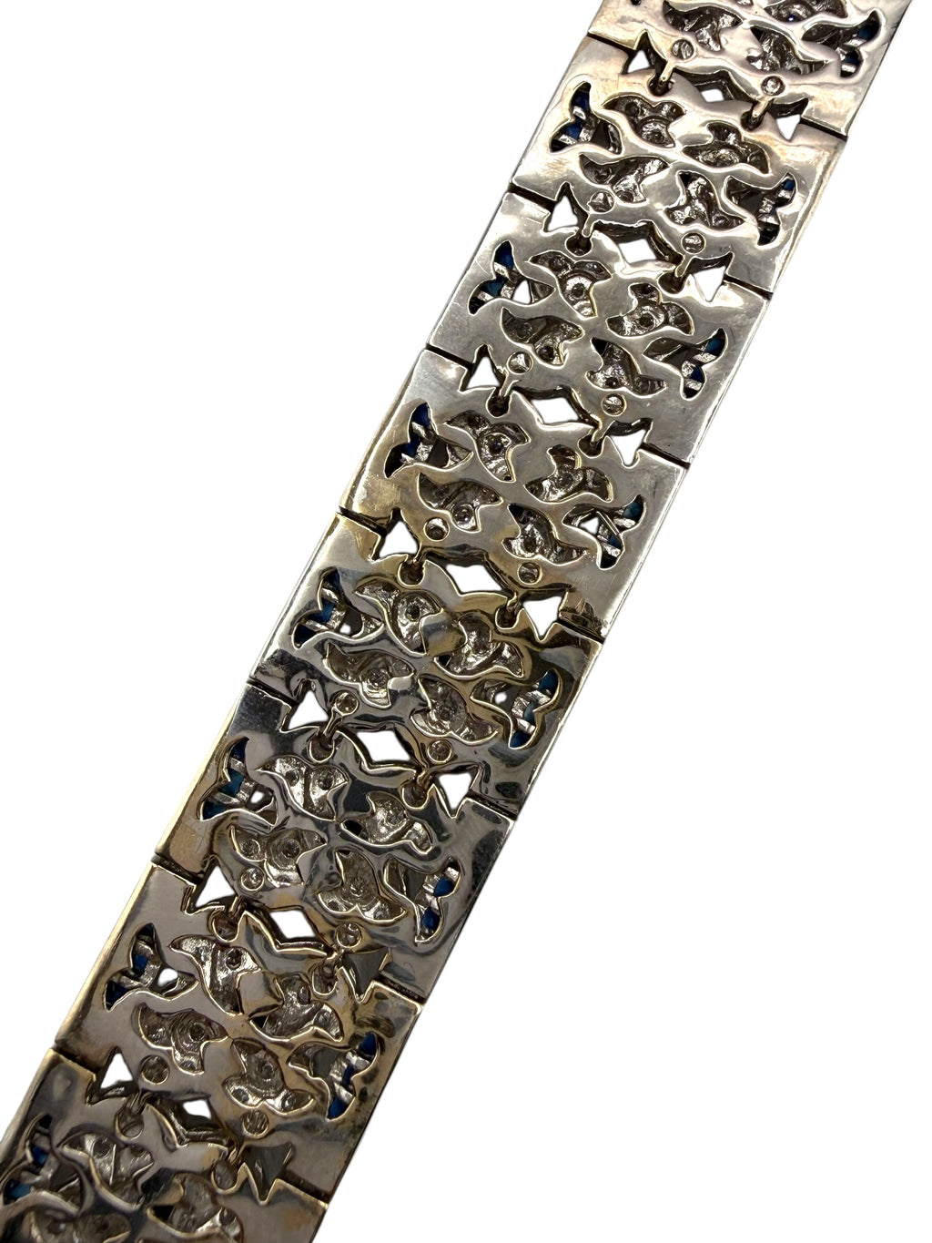 18k Sapphire Diamond Clover Bracelet