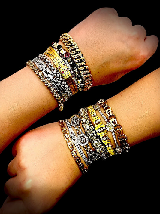 18k Diamond Brushed Finish Bracelet