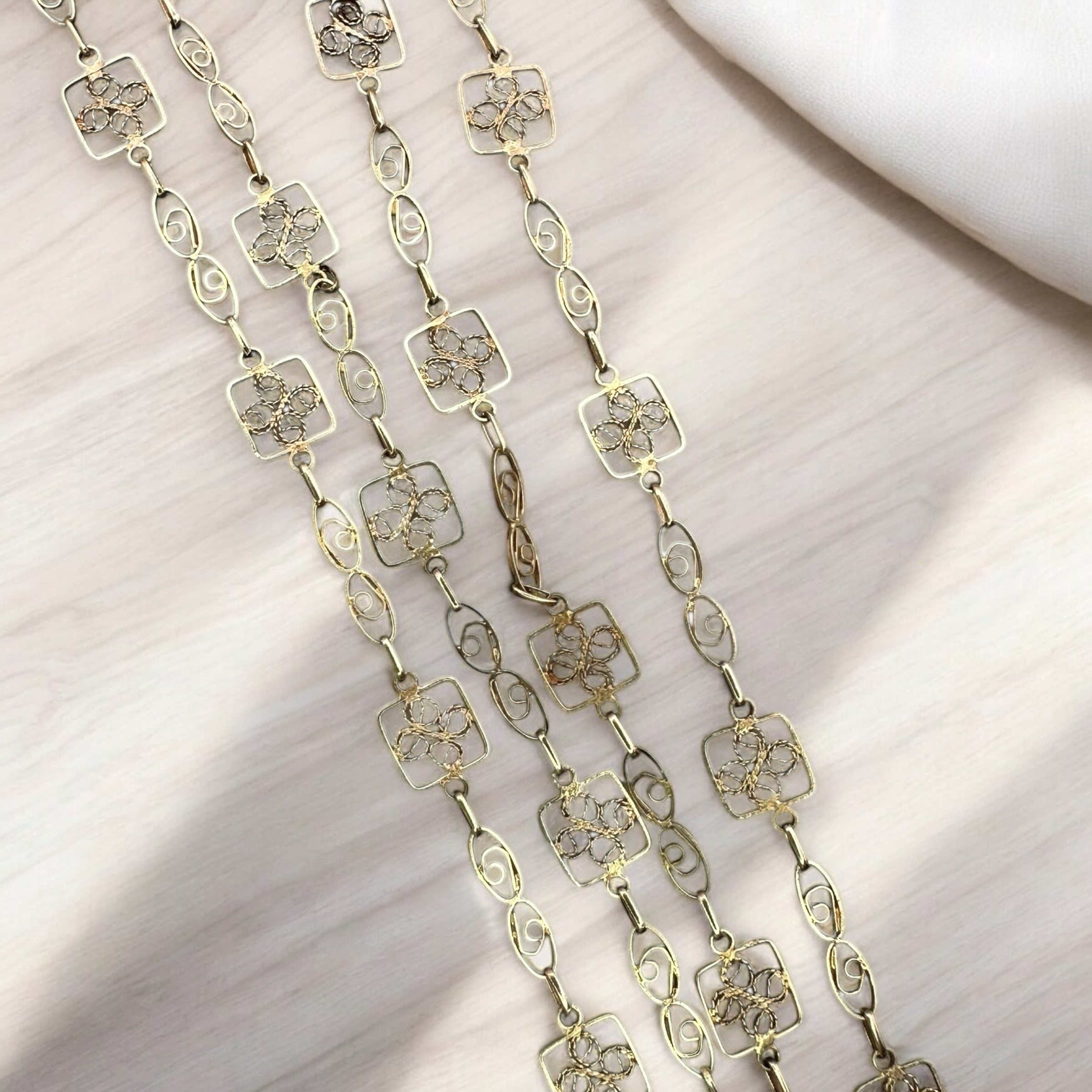 14k Filigree Delicate Necklace