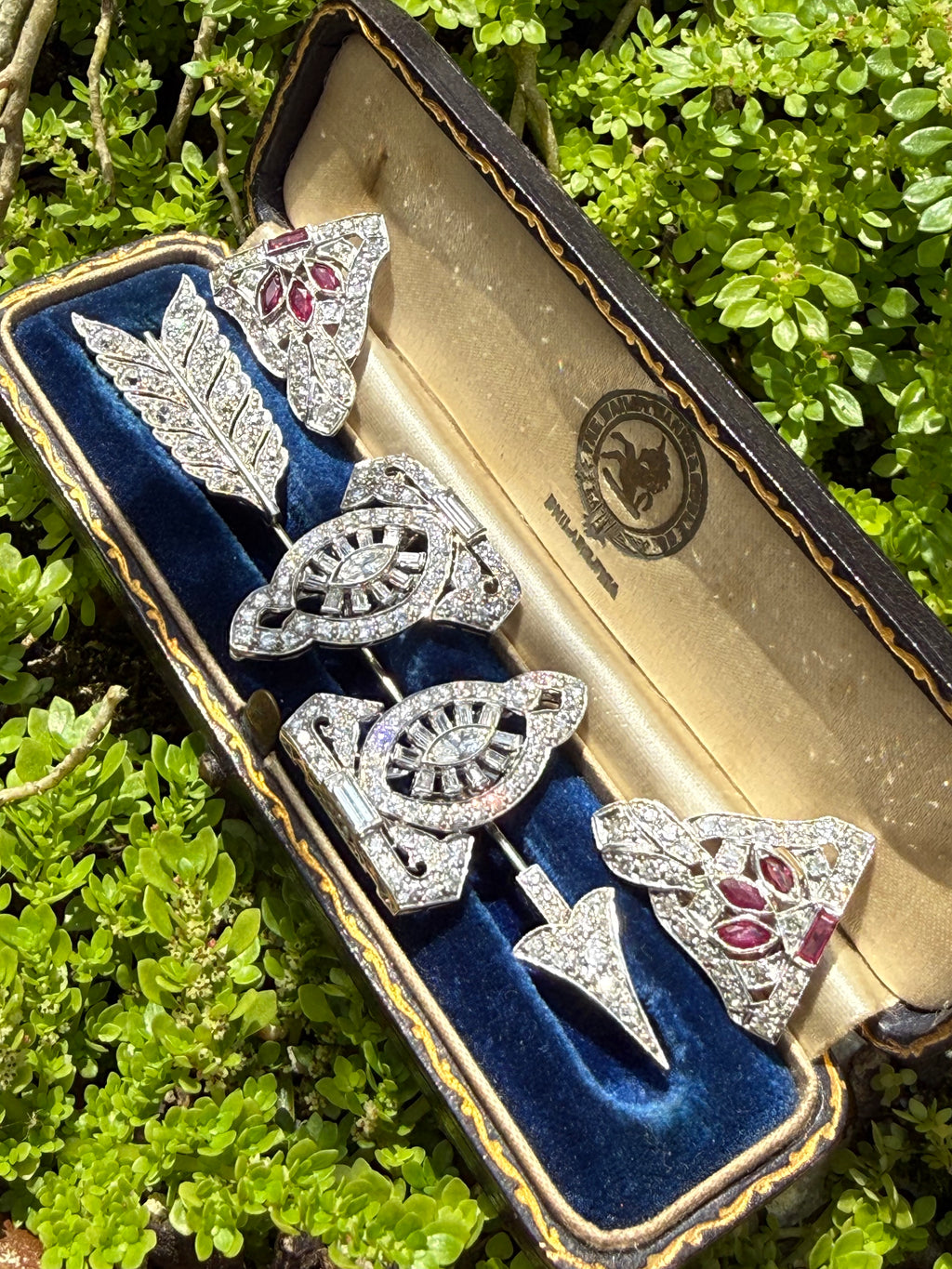 Platinum/18k Art Deco Arrow Brooch