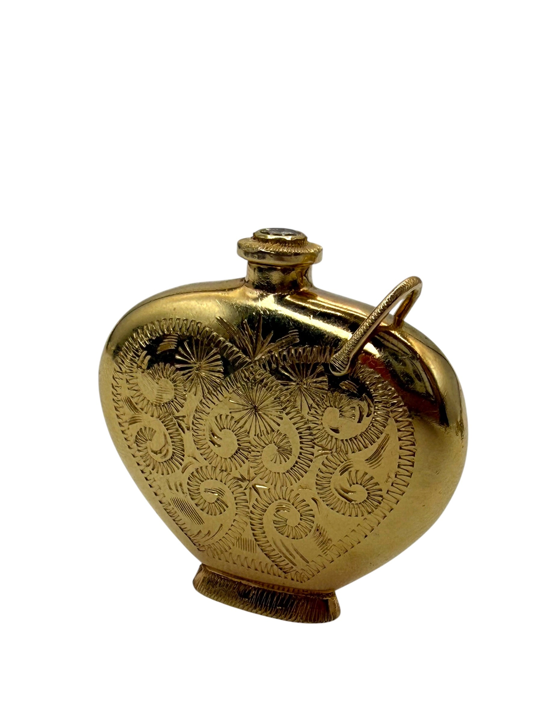 14k Diamond Perfume Bottle Pendant