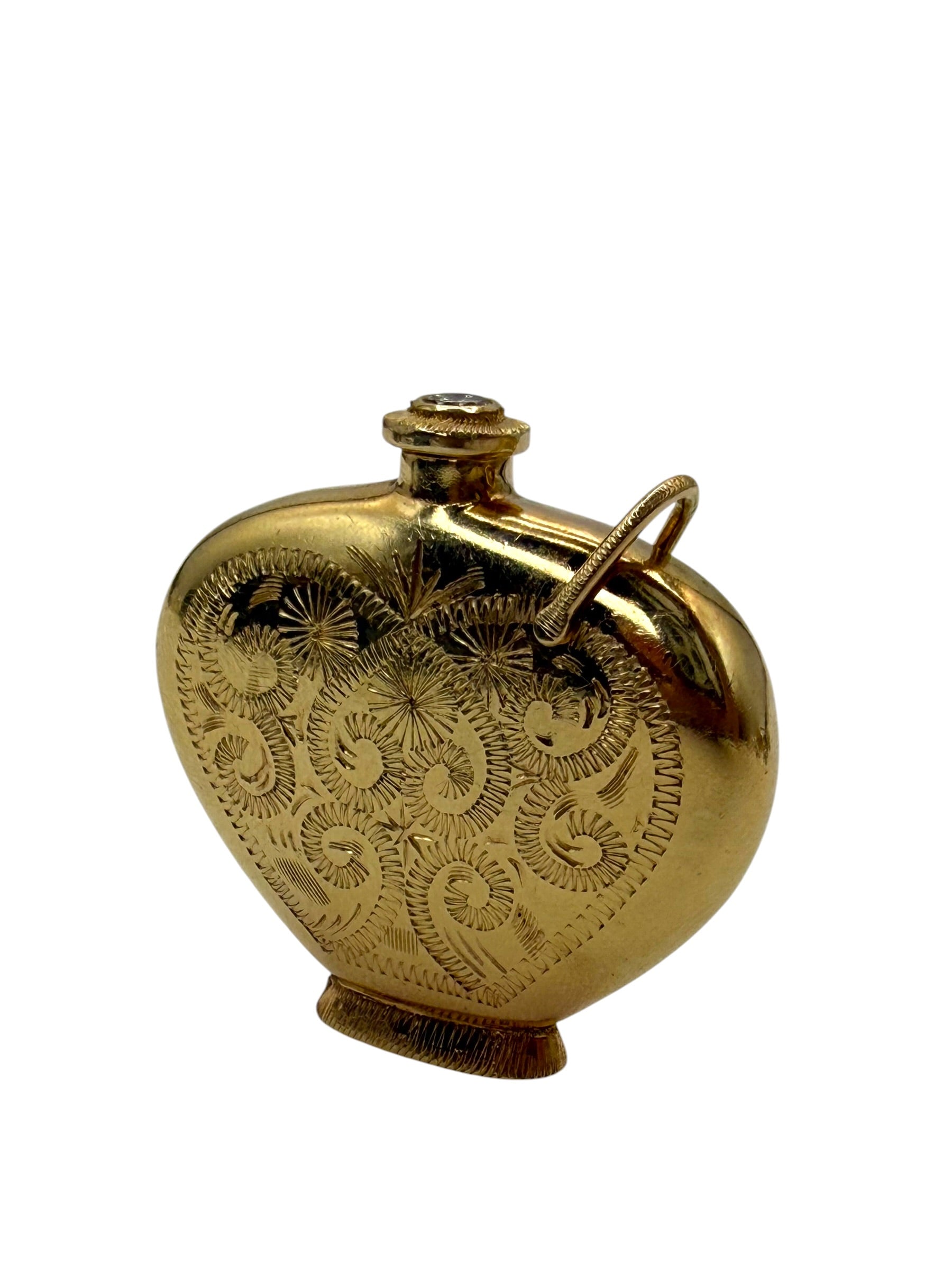 14k Diamond Perfume Bottle Pendant