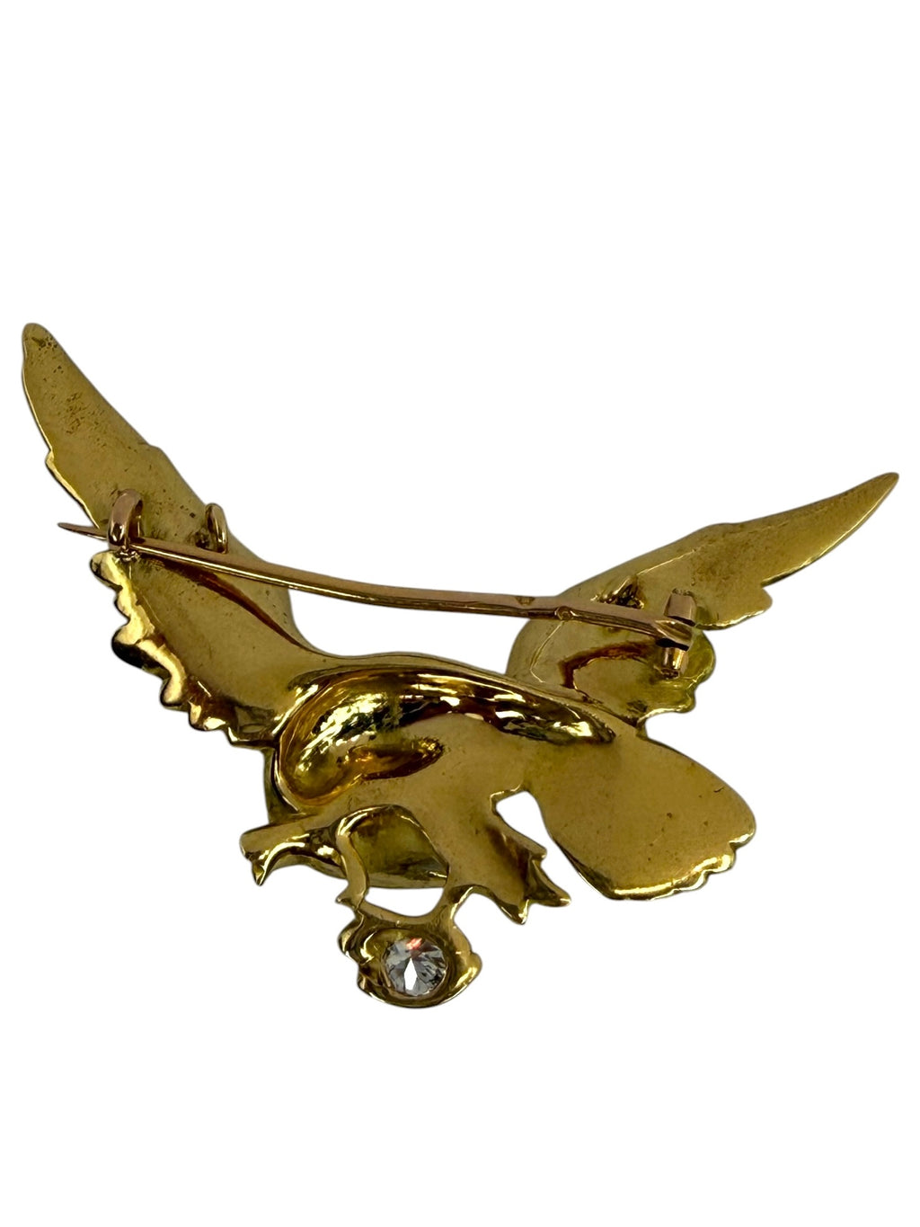 18k French Diamond Eagle Brooch