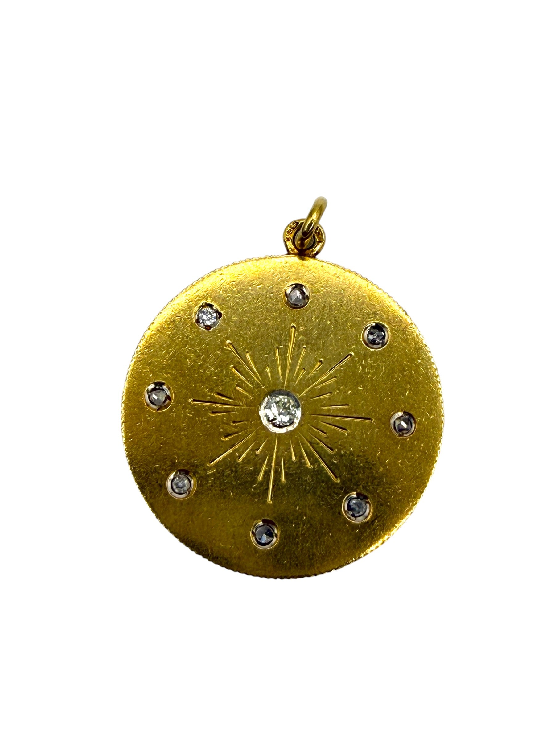 18k Diamond Starburst Pendant