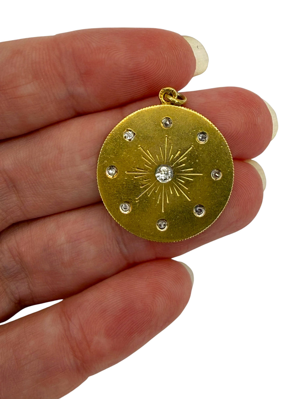 18k Diamond Starburst Pendant