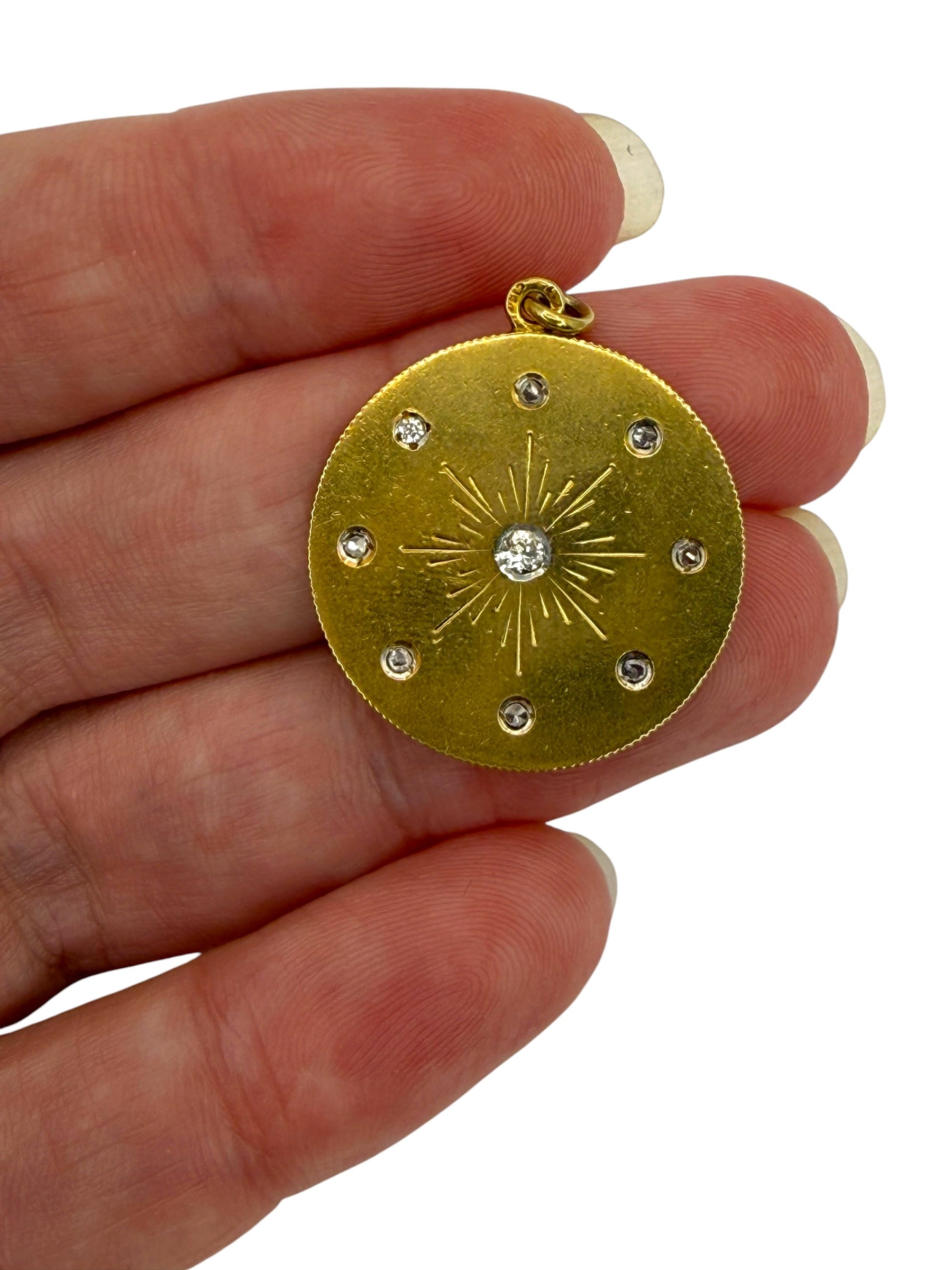 18k Diamond Starburst Pendant