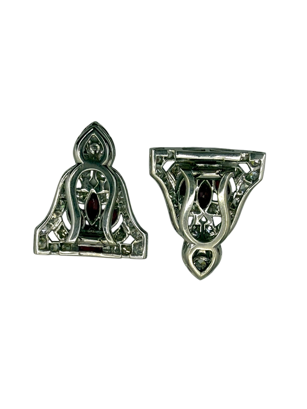 Platinum Diamond Ruby Dress Clips
