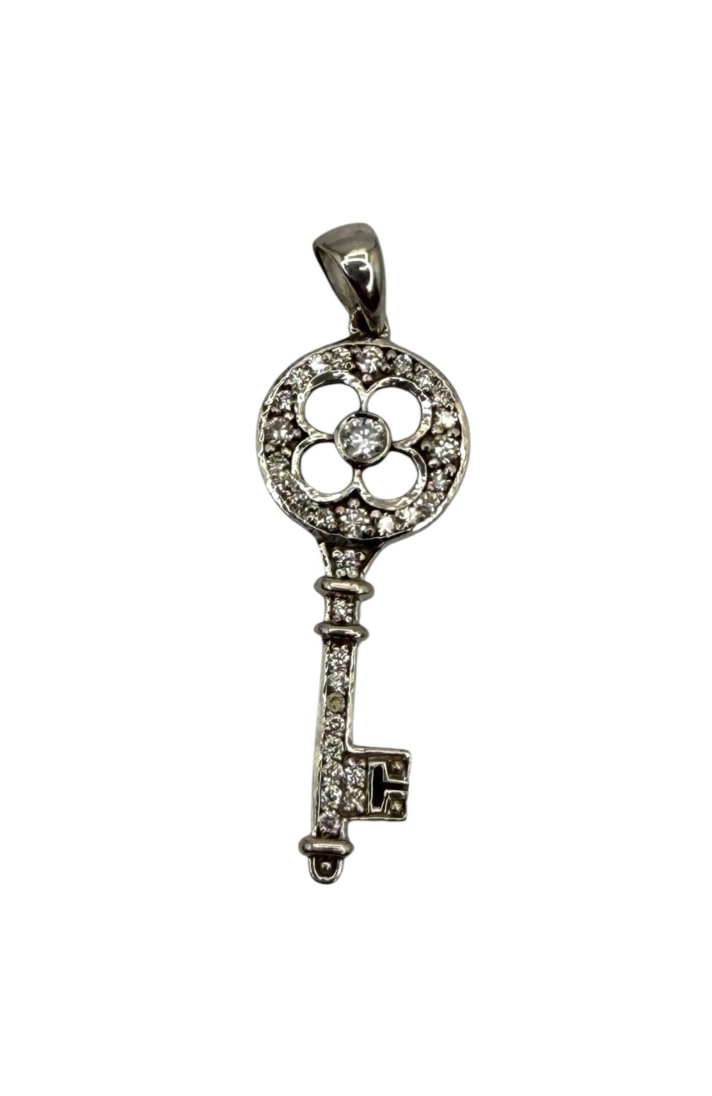 14k Diamond Key Pendant