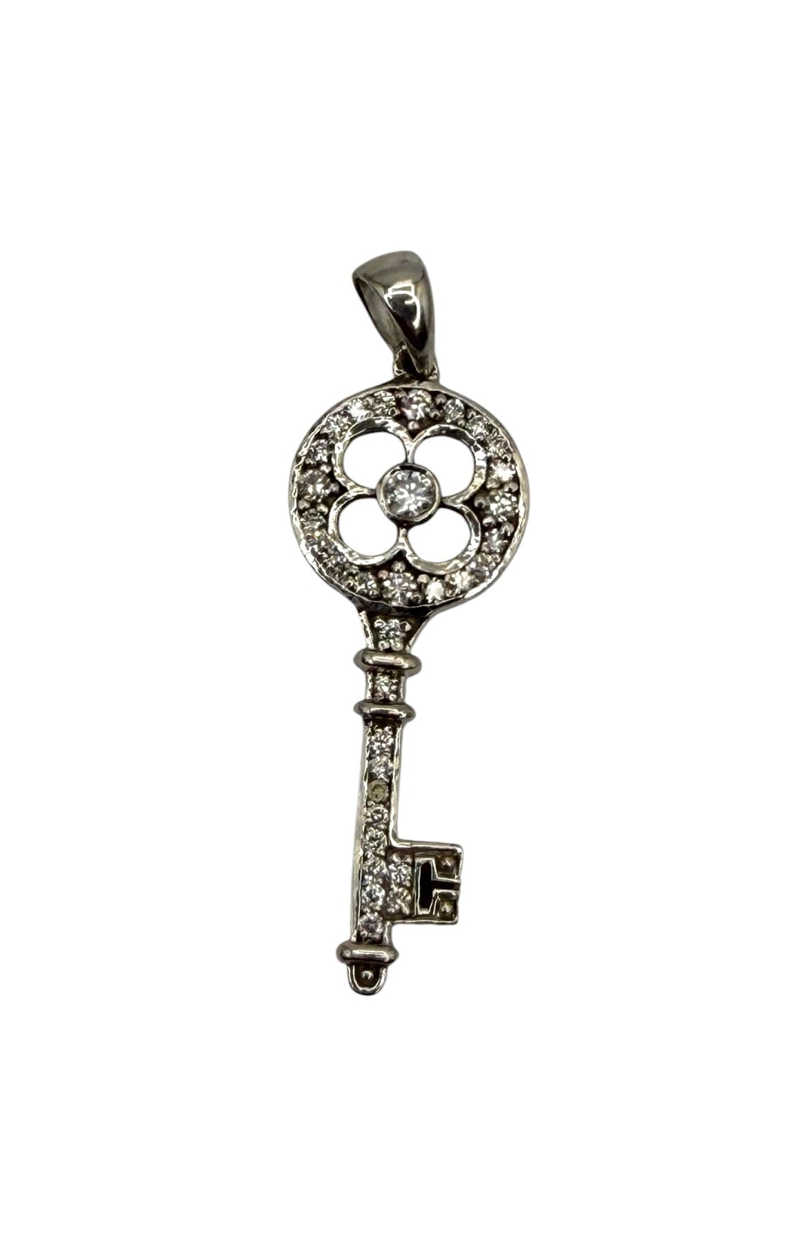 14k Diamond Key Pendant