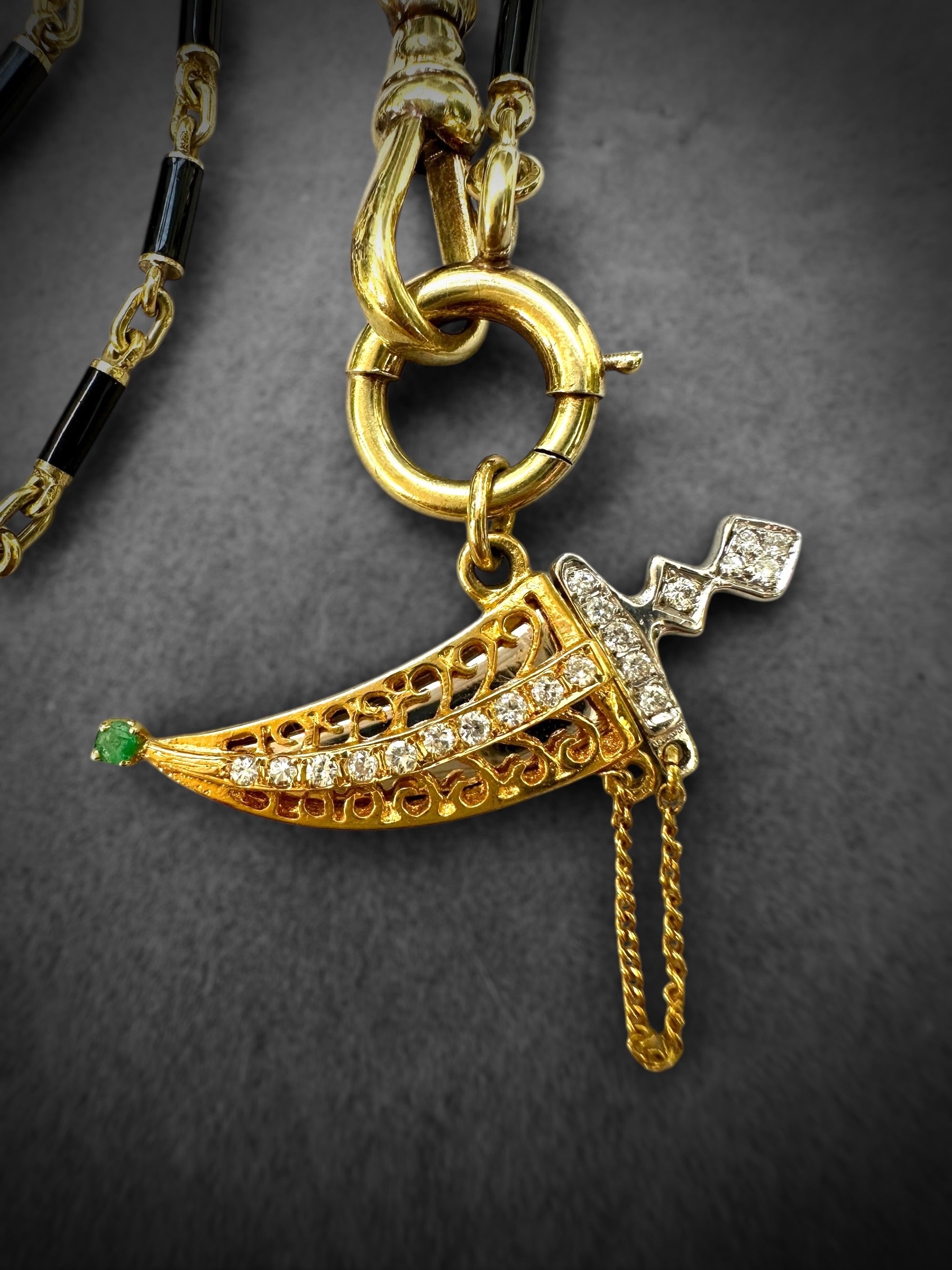 18k Diamond Dagger Charm