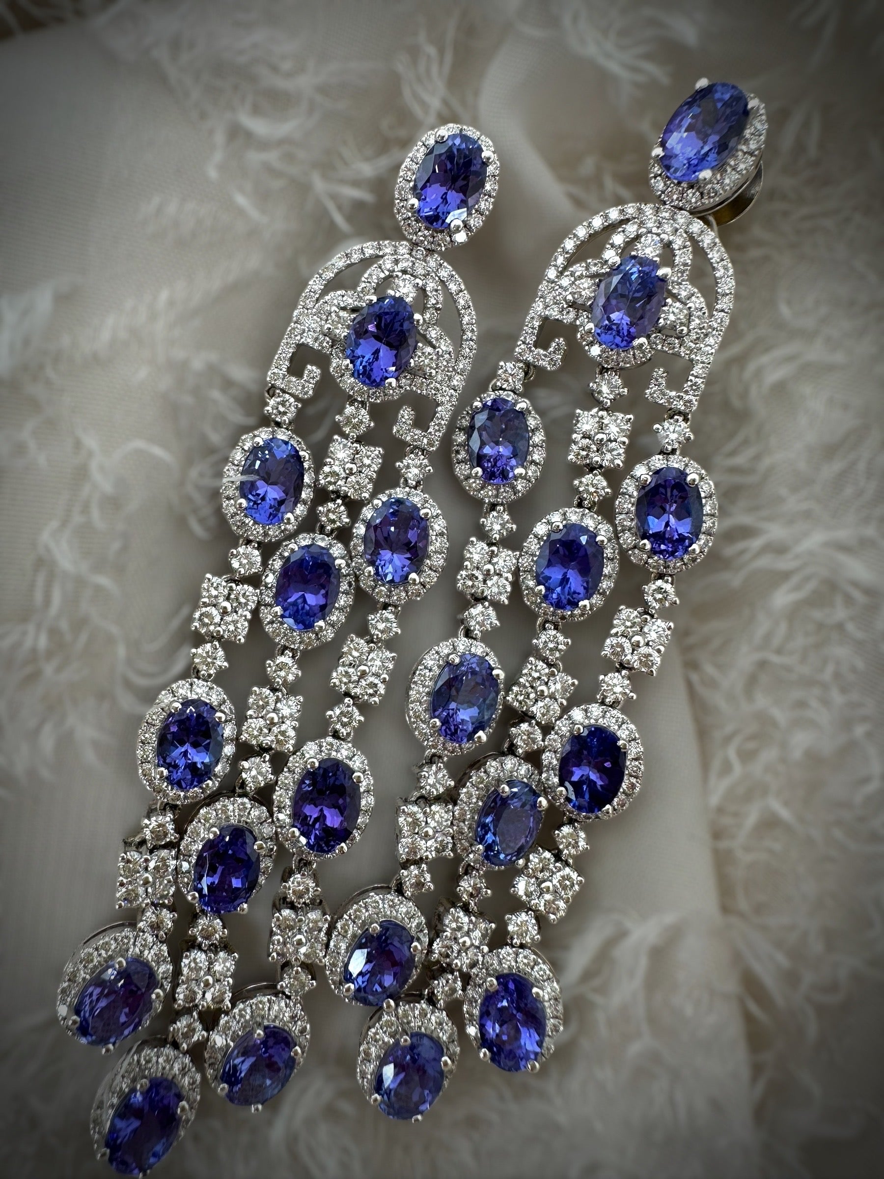 18k Tanzanite Diamond Chandelier Earrings