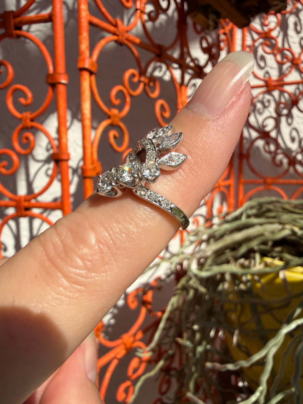 14k 1950s Cocktail Ring