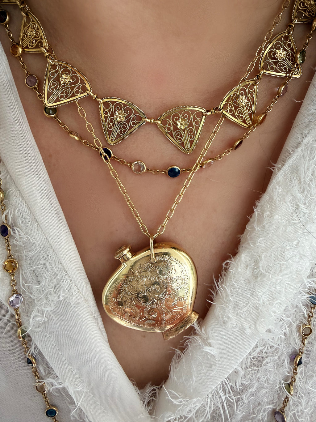 18k French Filigree Necklace